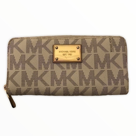 Michael Kors white zipper accordion mk wallet tlc - Picture 1 of 8